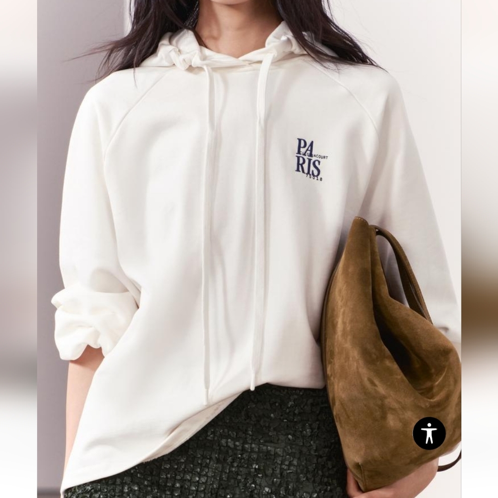 EMBROIDERED HOODIE SWEATSHIRT SIZE S - Picture 2 of 10